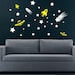 Stars and Spaceships Decal Sticker Wall space aliens child boy girl teen nursery