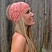Wide Stretch Lace Headband in Coral (Pastel Peach)