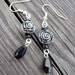 victorian dandy gothic lolita halloween roses earrings gray black silver vampire blood dark gothic
