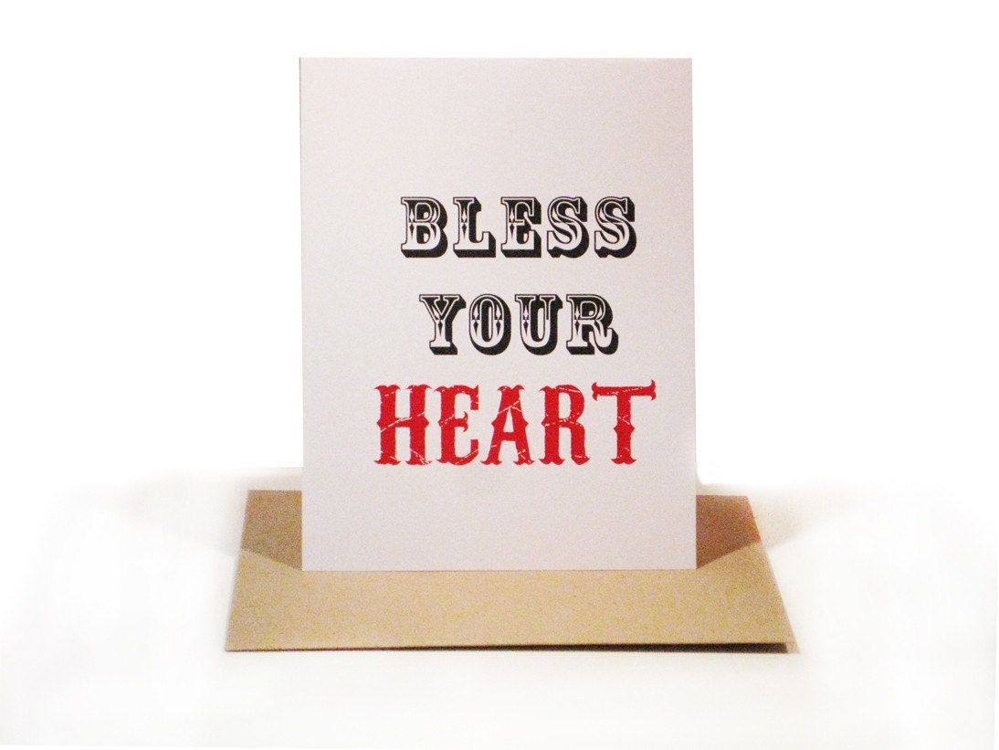 Bless Your Heart Modern Greeting Card