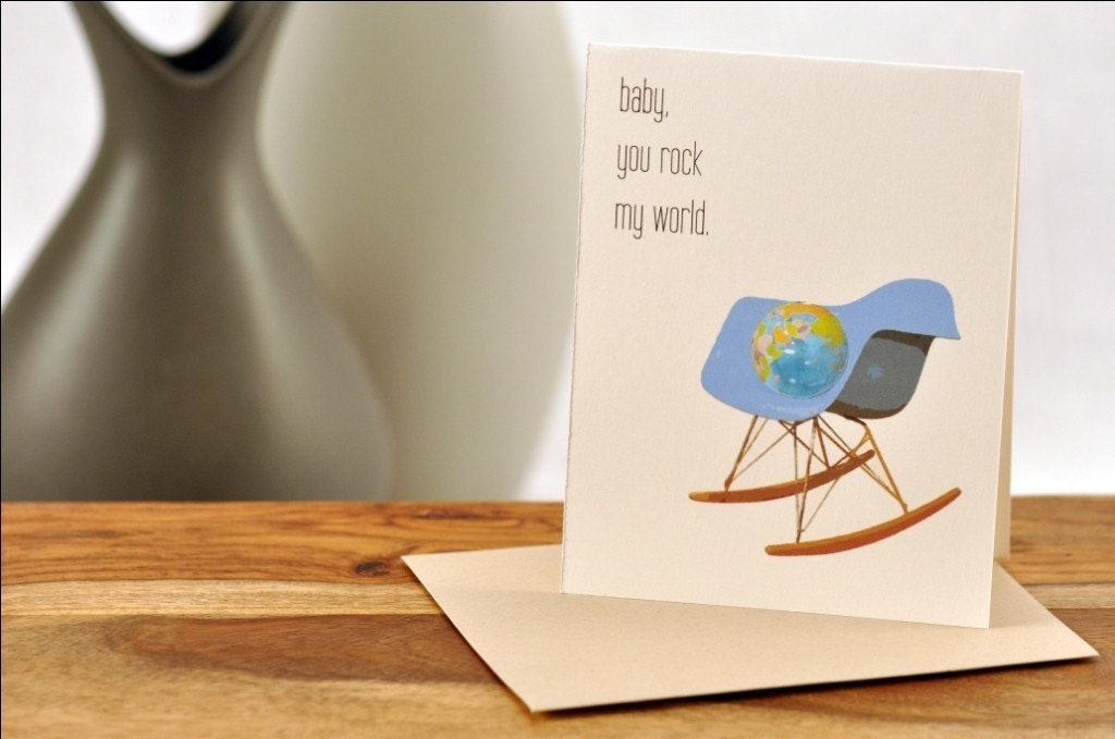 Baby, You Rock My World Midcentury Card