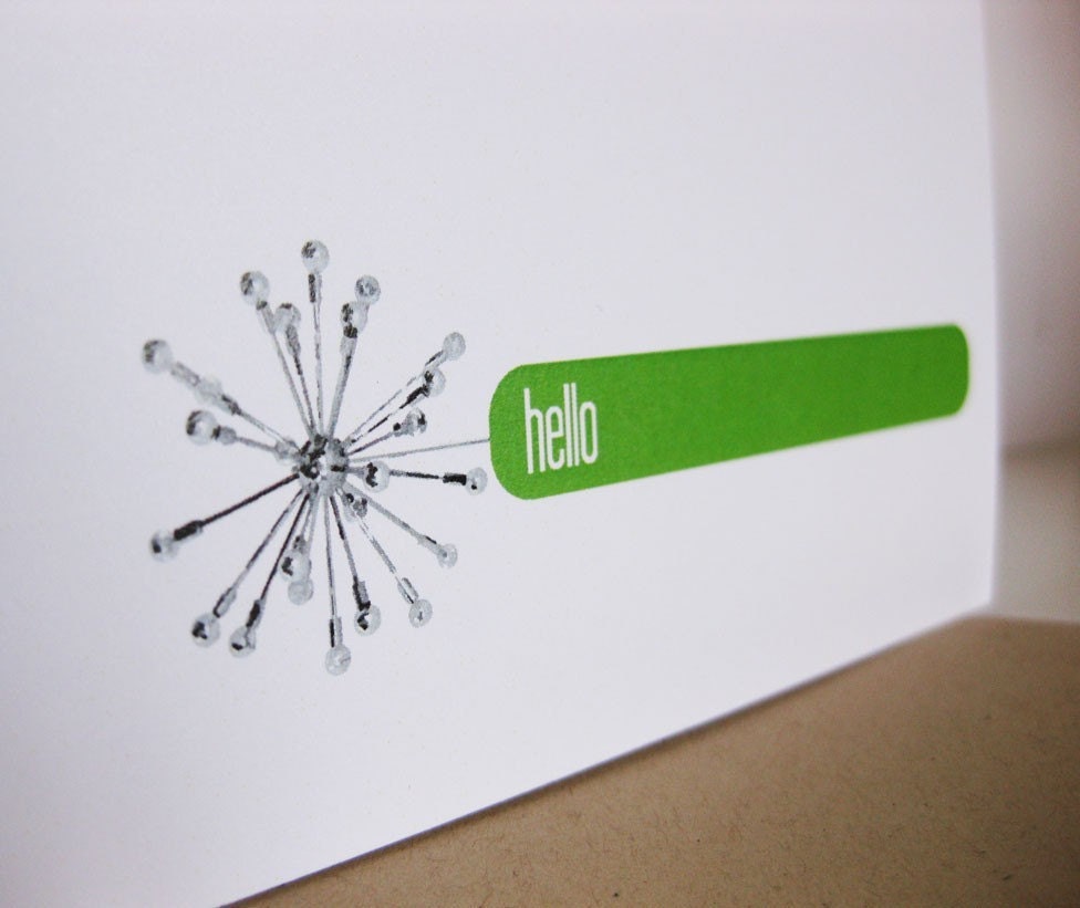 Sputnik Midcentury Modern Greeting Card