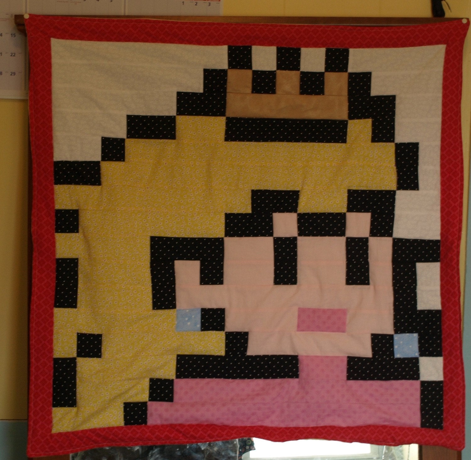 Lil Geek Princess Peach Mario Crib Quilt