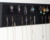 Wall Mounted Jewelry Organizer - Black Finish - Necklace and Earring Organizer SMALL