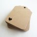 50 Rectangle Tag with Heart 1 1/2 wide x 2 long In Non-textured or Textured Cardstock paper