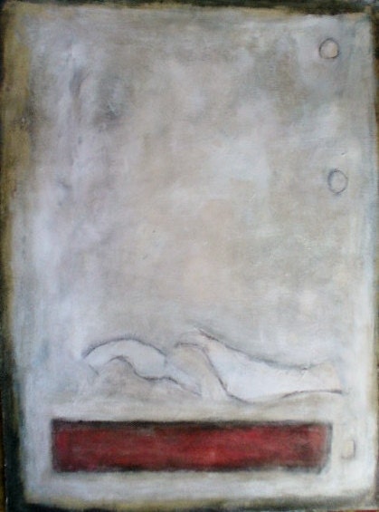 large birds on paper: acrylic painting on 24" x 36" archival paper by taos artist ariel schoen