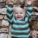 Hand Knit Baby Sweater, Unisex -- Childrens Clothing -- SOMERSET PLACE -- Turquoise and Brown Striped -- Perfect for Spring Baby Showers