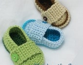 easy boy Crochet Pattern Loafers  for Little PRINCE Loafers  -  4 sizes - Newborn to 12 months. digital