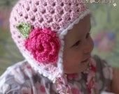 PDF Crochet Pattern for Sugar and Spice Earflap Beanie - sizes from newborn to 4T digital