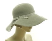 Gray Felt Hat for Women - Wide Brim Floppy Hat