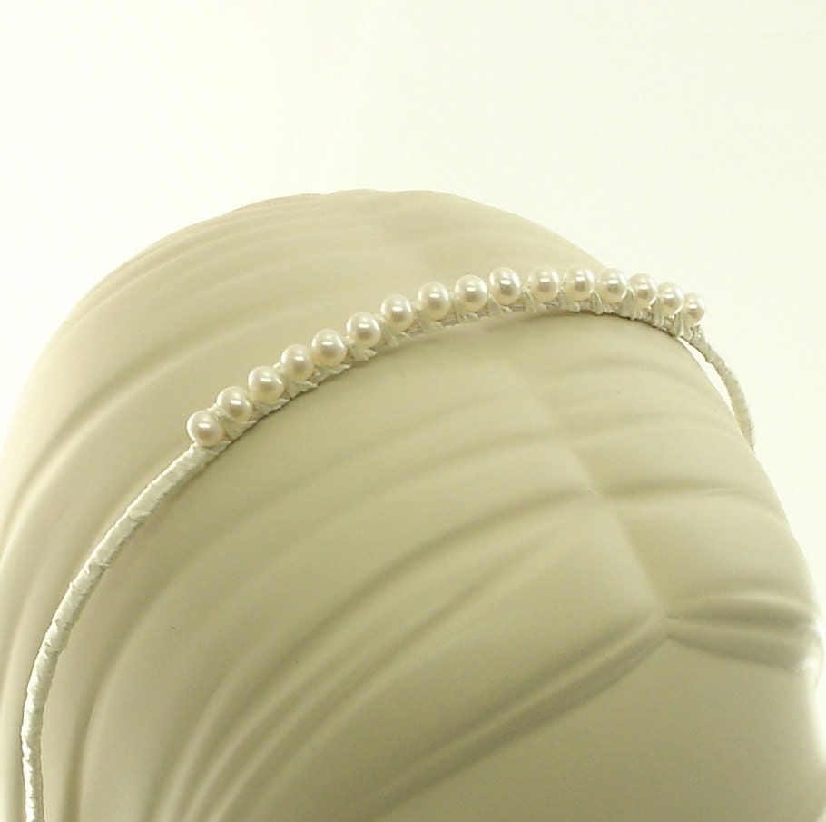 Freshwater Pearl Headband - Handmade Bridal Headband