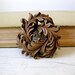 vintage 1940s // carved wood rococo brooch