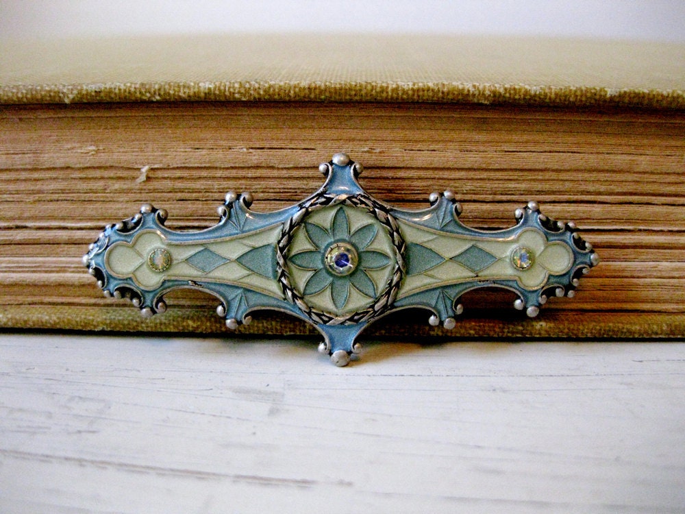 vintage Catherine Popesco enamel brooch