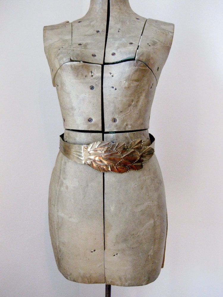 Grace Jones // vintage brass 80s waist statement belt