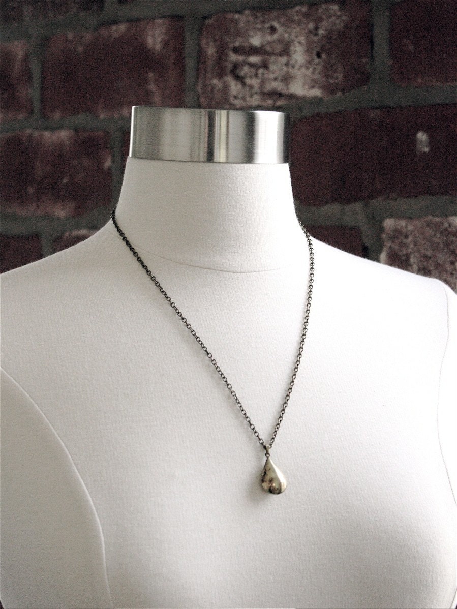 golden tear drop necklace