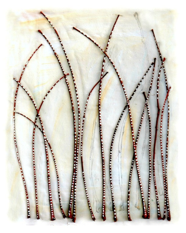 Original art, spring collage, "Notes From a Walk on a Spring Day" print nature
