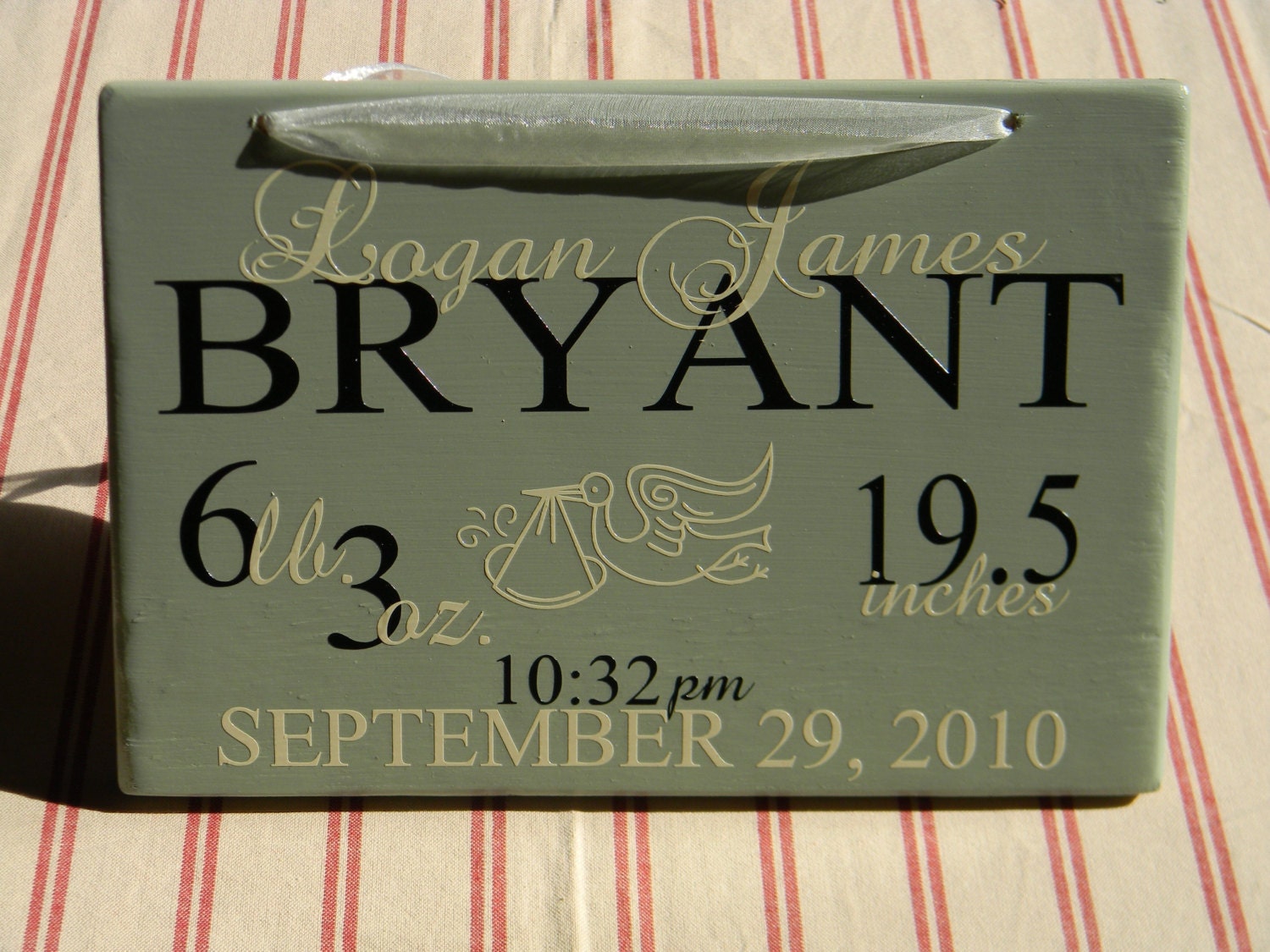 Birth Information Wood Vinyl Sign
