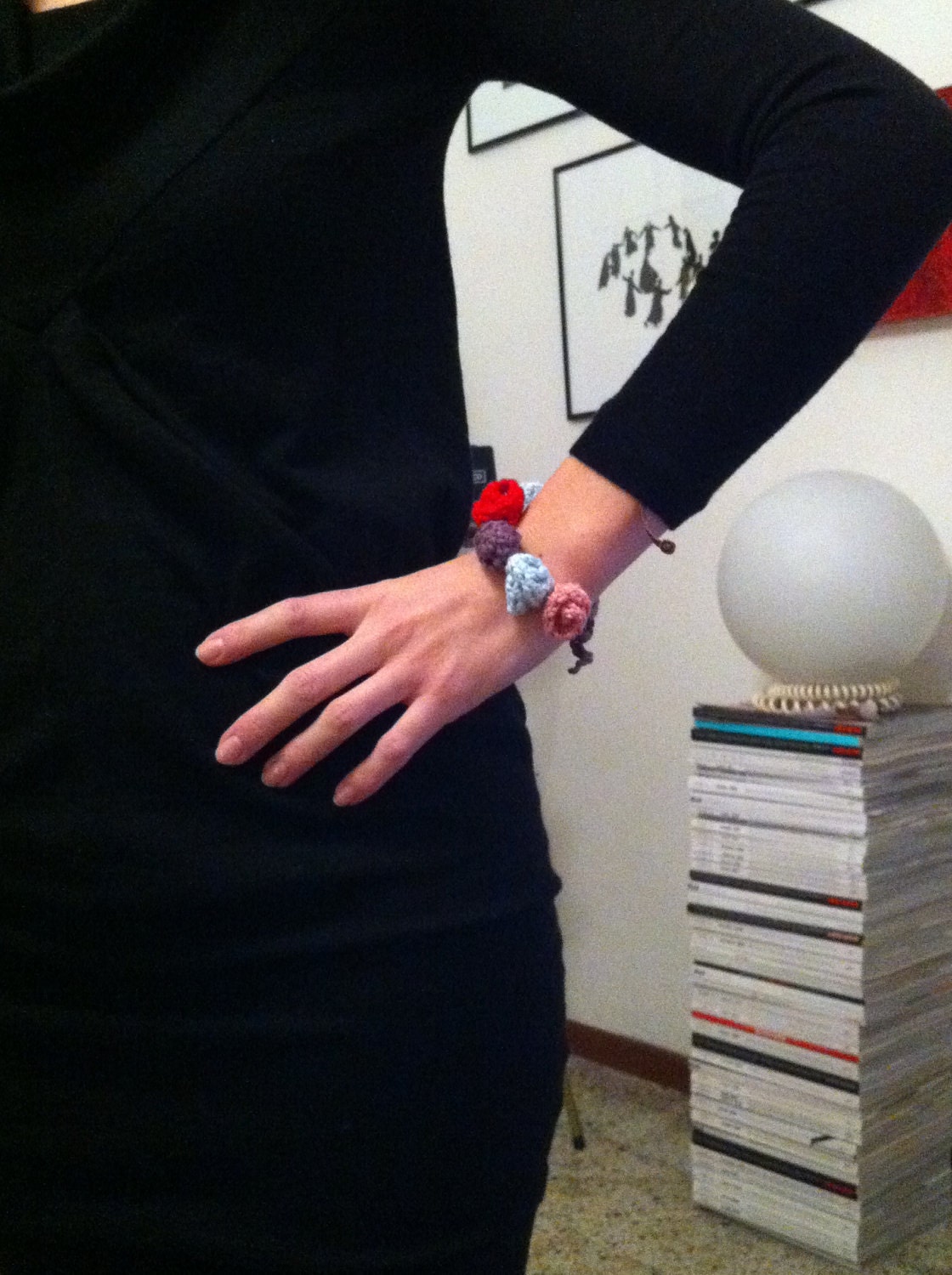 knitted handmade reproduction 40's bracelet