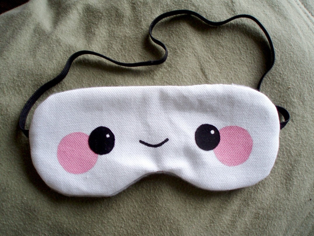 Sleep Eye Mask CUTE FACE by ickyplush on Etsy