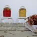 Pair of Red and Yellow Glass Hottles for Tea