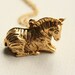 Zebra Secret Locket, Long Pendant Necklace, Vintage Zoo Animal Jewelry, Horse Perfume Carrier Locket, Unique Jewelry