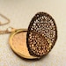Filigree Shield Locket, Large Silhouette Necklace, Unique Transparent Jewelry, Vintage Pendant, Floral Vines Locket, Long Raw Brass Chain