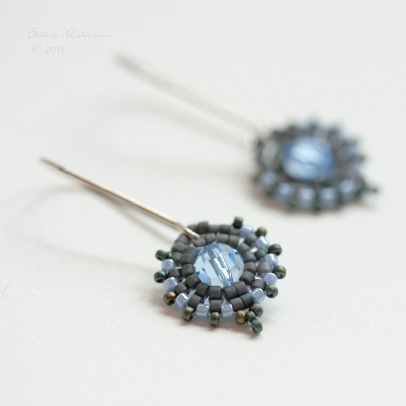 Little Grandma Earrings in Denim Blue