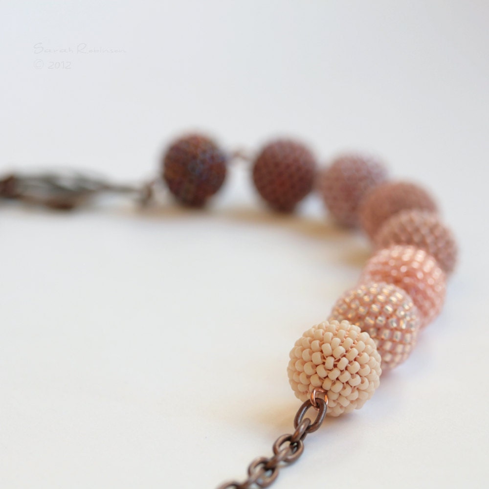 Blush Necklace Beaded Beads Nude