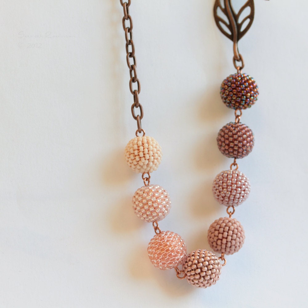 Blush Necklace Beaded Beads Nude
