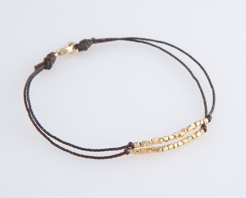 Wishing Bracelet in Chocolate and Gold