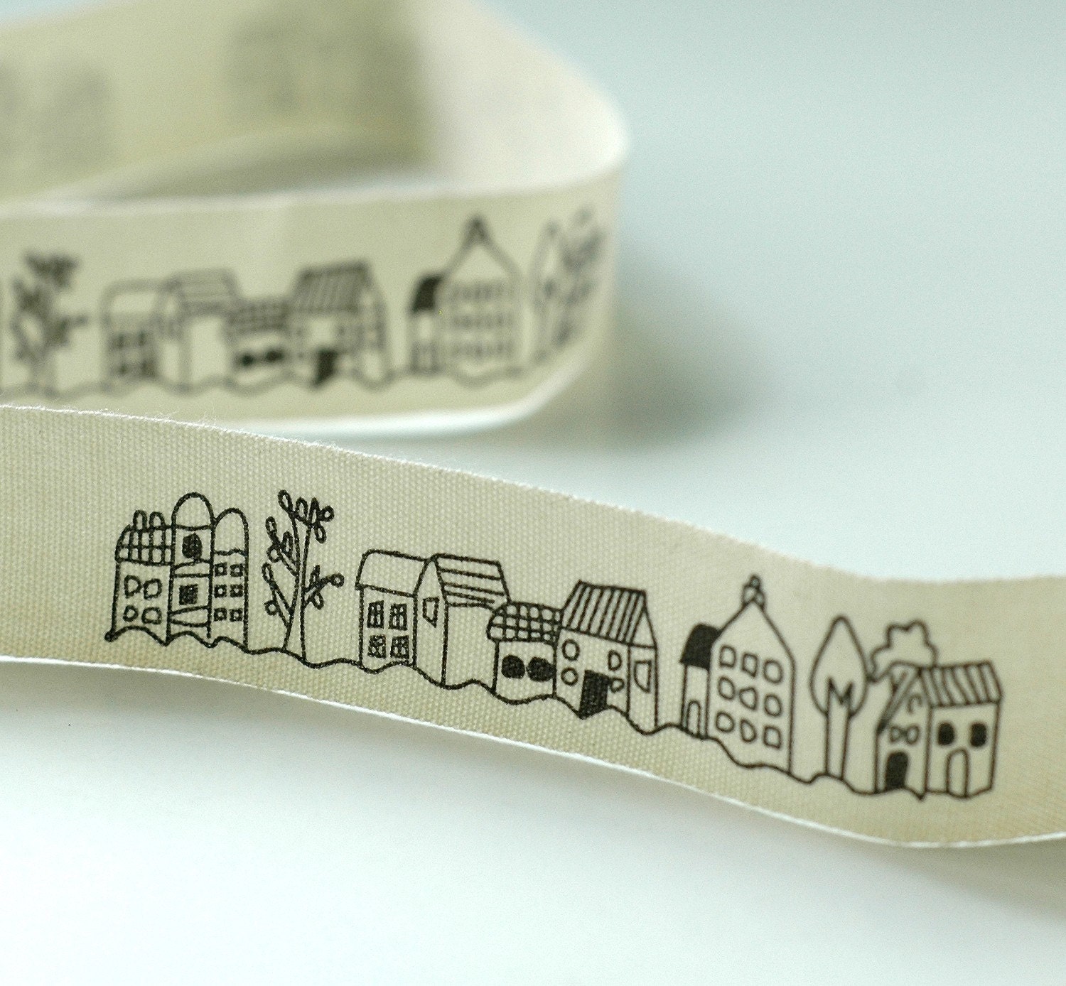 Little Houses In A Row Cotton Fabric Tape