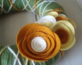 Yarn Wreath Felt Handmade Door Decoration - Citrus 8in
