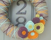 Yarn Wreath Felt Handmade Door Decoration - Inspired 12in