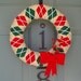 Yarn Wreath Felt Handmade Holiday Door Decoration - Classic Christmas 12in