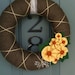 Yarn Wreath Felt Handmade Door Decoration -  Sunflower 12in