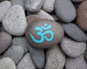 Om Blue Rock Art Print 8 x 10 (Aum)