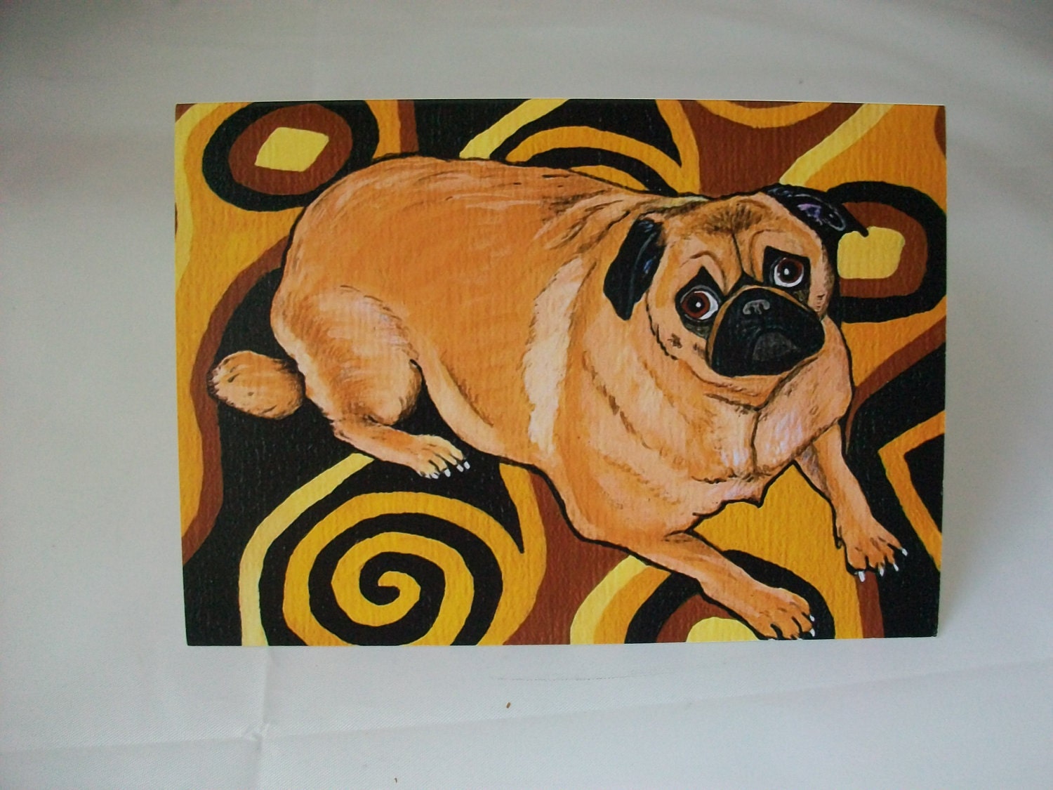 Pug Dog Note Greeting Card