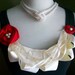Custom Listing for nrd33 Embellished Ruffle Rose Tank Top in Black with Cream Ruffles and Red Roses with Pearls