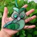 Gorgeous Green, Iridescent Stained Glass Owl