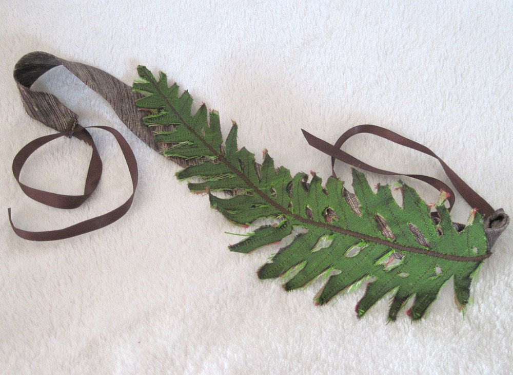 Fern Headband in Green Silk