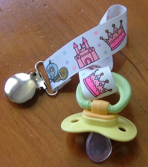 Fairytale Princess Binky Pacifier Clip Holder by TootandPuddle