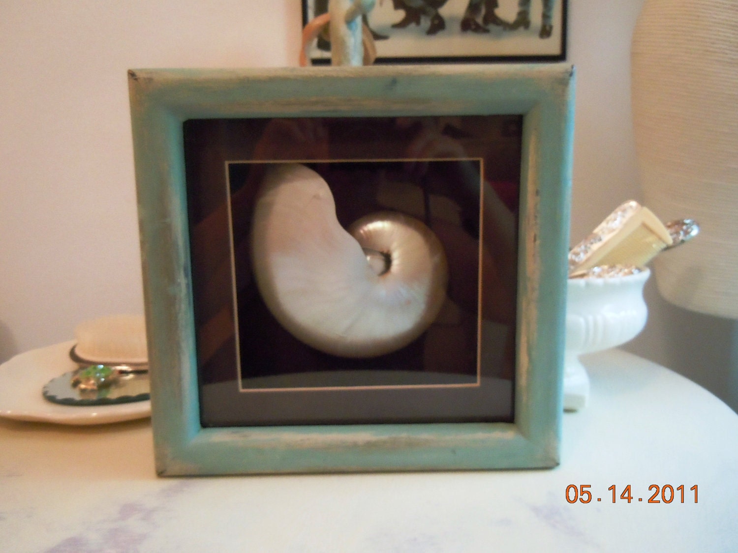 Shadow Box Shell Wall Art by VintageChichibean on Etsy