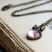 Handmade Vintage Necklace. Pink Glass Necklace with Ribbon. Sugar