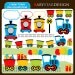 Funny Train Clipart Set INSTANT DOWNLOAD