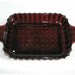 SALE Hocking Glass 1938 Royal Ruby Rectangular Relish Dish Tab Handles Ruby Red