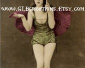Butterfly Fairy Girl Digital Image for Art Journals, Scrapbooks, Invitations, Cards or Paperdolls.