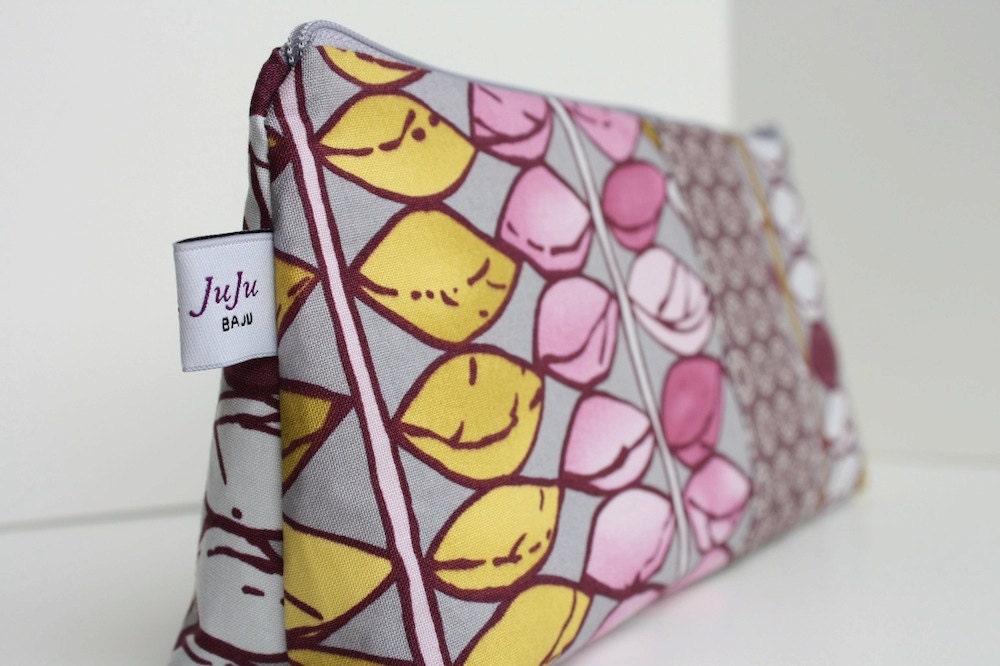 Personalized Cosmetic Makeup Bag - Botanica- Made to Order