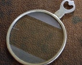 Silver Antique Optical Lens Monocle Steampunk Altered Art Pendant Assemblage Shrine Scrapbooking