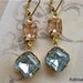 Vintage Rose and Blue Gold Fill Earrings - Summer Breeze