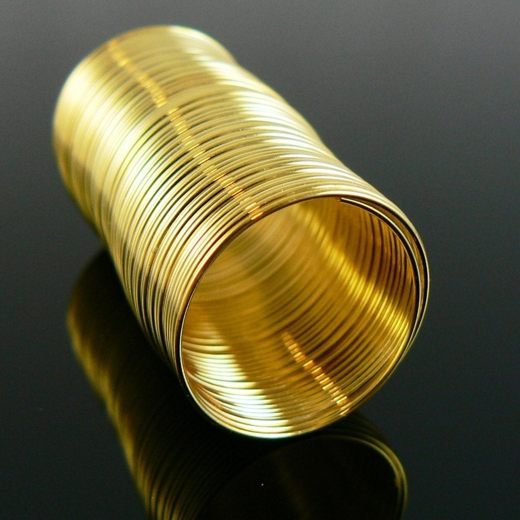 0.75 inch gold plated stainless steel RING memory wire, 50 loops